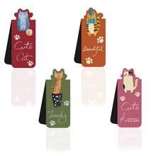 4pcs Cute Cartoon Cat Magnetic Bookmark Suitable As A Back-To-School Gift, A Student Reward, Or A Gift To Mark Reading Progress. - Multicolor - View 12