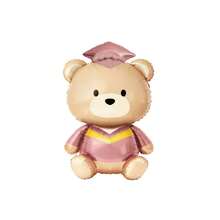 Globos de aluminio con diseño de oso de dibujos animados en rosa y negro, adecuados para decoración de graduación, juguetes de globos para fiesta de promoción infantil - multicolor - Ver 8