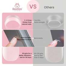 Beetles Soft Gel Nail Tips Short Almond 288pcs In 12 Sizes, Etch-X Pre-Etched Full Cover Acrylic Fake Nails Art - Square Extra Short 288pcs-2 (Etch X Nail Tips) - 查看 8