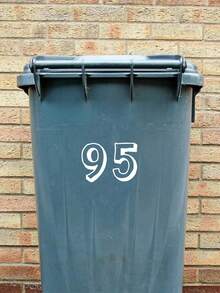 10x15厘米个性化垃圾桶贴纸 - 用门牌号和街道名称装饰您的垃圾桶，横向设计便于识别，防水耐用，现代定制，独特的理想礼物，送给他/她、男朋友、女朋友、爸爸、妈妈、家人、朋友、乔迁之喜 - 彩色 - 查看 8