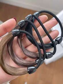 High Elasticity Fashion Braided Hair Tie Scrunchie Hair Rope Hair Accessory Hair Tie High Ponytail Hair Tie - Multicolor - View 10