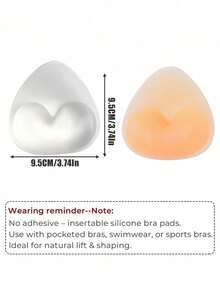 2 Miếng độn ngực silicon tái sử dụng, nâng ngực - Miếng độn dày dặn vô hình cho đồ lót, bikini và váy, nâng ngực tự nhiên, màu nude/trong suốt, không đường may, không keo dính, thích hợp mặc hàng ngày, dự tiệc và đi nghỉ mát. - Dày - Xem 11
