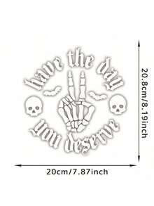 1张骷髅波浪贴纸，汽车贴纸，恐怖汽车贴纸，波浪贴纸，骷髅手贴纸，蝙蝠贴纸，女孩款 - 1pcs - 查看 3