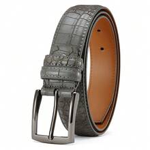 YOORAN Men's Pin Buckle Belt Crocodile Pattern - Jeans Casual Men's Belt  - Perfect Belt For Everyday Use - Xám - Xem 11