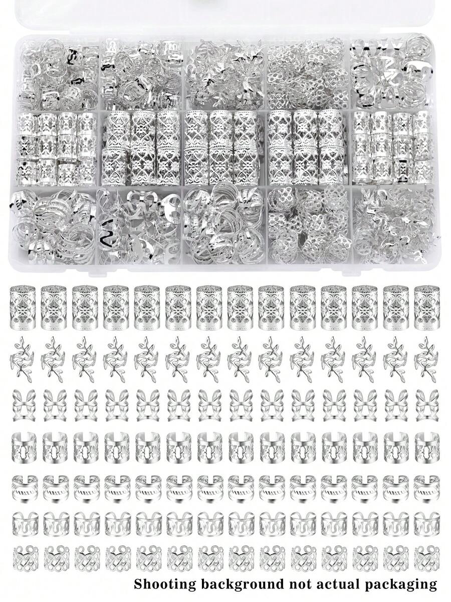 70件金色发饰，可调节发圈和发夹，适合编发、马尾辫、各种发型，女士及女孩适用