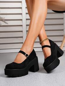 Women's Comfortable Non-Slip Casual Black Platform Wedge Shoes, Versatile For All Seasons - Black - View 8