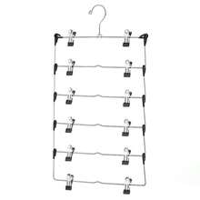 Layer Multi-Functional Metal Hanger Storage Skirt Clips Pants Clips White Clips - Silver - View 4