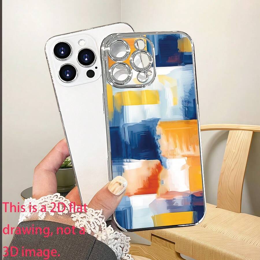 Funda para Teléfono: Arte Abstracto, Funda Rígida de Lujo con Recubrimiento Plateado, Funda para iPhone 17/16/15/14/13/12/11 Pro Max/Plus/Air/Pro/Mini y XR/7/8, Anti-Huellas, Diseño Elegante, Opción de Regalo para Ella/Él/Mujeres/Hombres - Plateado - Ver 1