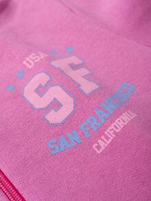 Girls' Fleece Jacket With Hood And Zipper - San Francisco - Pink - View 3