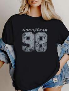 T-shirt femme imprimé officiel Hommes 98 T-shirt gris S - XXL - Noir - Voir 1
