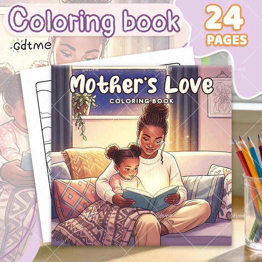 GDTME MOTHER'S LOVE: Adult & Children's Bold & Simple Pattern Coloring Book, Perfect Gift For Christmas, Mother's Day, Halloween And Birthday - Warm Scene Coloring For Relaxation: Suitable For Friends Who Enjoy Coloring And Back To School (Warm Space Coloring)