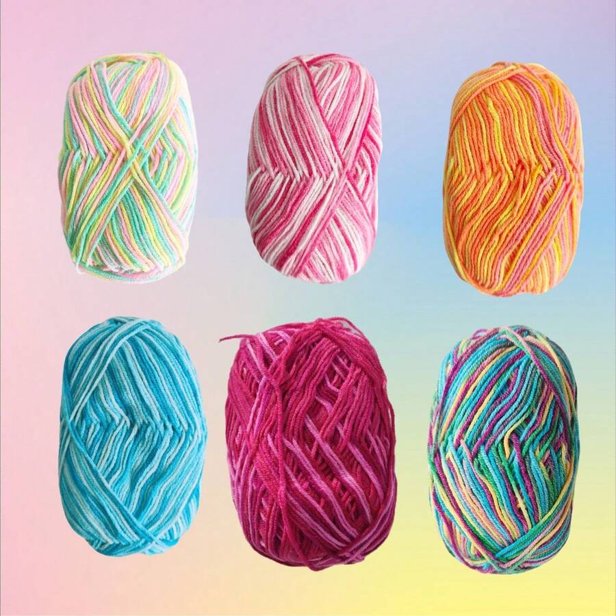 Acrylic Gradient Color Blended Yarn, Suitable For Crochet, Knitting Sweaters, Scarves, Hats And Other DIY Handmade Projects