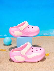 儿童时尚透气休闲耐穿破洞鞋，儿童沙滩凉鞋，儿童凉鞋 - 粉色 - 查看 7