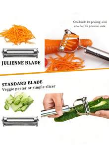 Stainless Steel Heavy Duty Peeler - One-Click Sharp Blade Suitable For Vegetables, Fruits And Cheese, Ergonomic Handle Design, Material, Easy To Clean - Great Gift For Adults And Cooking Students - Multi-color Peeler - View 3