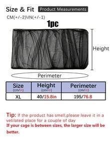 1pc Random Color Edge Elastic Tight-Mesh Bird Cage Cover, Anti-Splash Dust Proof Netting For Birds, Suitable For All Seasons - Black - View 8