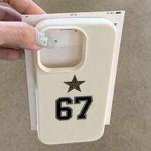1pc TPU Material Leopard Print Star Number Pattern Phone Case Compatible With Iphone 17 Pro Max/17/16 Pro Max/15/13/12/11, S20 FE/A15/S24/A55, Note 11/Note 12/Note 13 Pro, Full Coverage Anti-Drop Soft Protective Phone Case - White - View 3