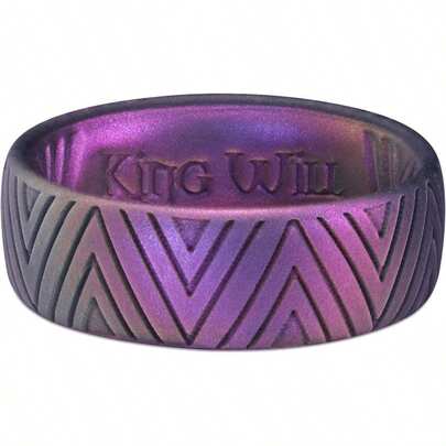 Silicone Wedding Band Men Women- 1.8mm Ultra Ring 3 Packs In Dinasour Pattern, Hypoallergenic Rubber Ring