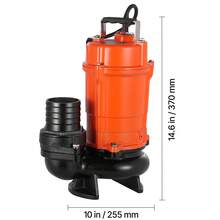1 HP Submersible Trash Pump, 5000 GPH, 120V Cast Iron Submersible Sump Sewage Pump With 3 In Discharge, 40 Ft Max Lift, Drain Dirty Clean Water, For Pools, Garden, Pond, Basement, Flooded Areas - 5000 GPH - View 10
