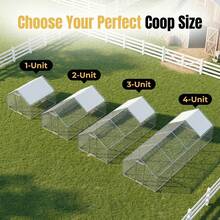 Chicken Coops Large Metal Chicken Run For  Chickens Poultry Cage With Waterproof Cover For Duck Walk-In Chicken Pen For Yard - 銀色 - 查看 9
