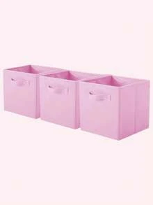 6pcs/3pcs/1pc Pink Foldable Storage Boxes Without Lids, Wardrobe Organizer Bins, Multi-Purpose Storage Containers - Pink - View 14