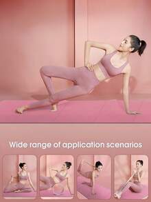 1pc 173*61*0.4cm EVA Yoga Mat Suitable For Beginners, Fitness, Dance, Pilates - Pink - View 7