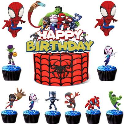 Birthday Cake Decorations Cake Toppers CupCake For Kids Boys Baby Shower Cake Supplies