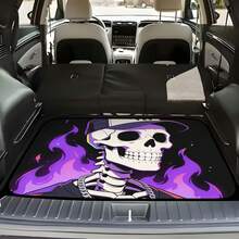 1 pieza Alfombra extra gruesa para maletero de coche con estampado de calavera, revestimiento impermeable y a prueba de polvo, fácil de limpiar, adecuado para SUV, sedán, camioneta, protege eficazmente el maletero - 100 cm x 75 cm - Ver 13