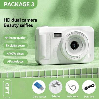 yesido กล้องดิจิทัล 4K, กล้อง CCD ขนาดเล็กสไตล์เรโทรระดับเริ่มต้น, ความคมชัดสูง, พิกเซลสูง, พกพาง่าย, เหมาะสำหรับนักเรียนและนักเดินทาง