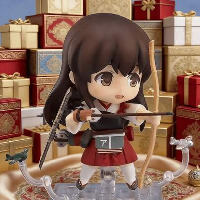 3pcs Collectible Chibi Kyudo Archer Girl Posable Figure, Multi-Joint Articulation, Detailed Painting, Includes Realistic Aircraft Accessory