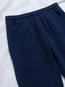 Women's Autumn And Winter Two-Piece Suit, Solid Color Simple Sweatshirt And Sweatpants, Sports Casual Style Suitable For Home, Travel, Sports, Etc. - 藍色 - 查看 3