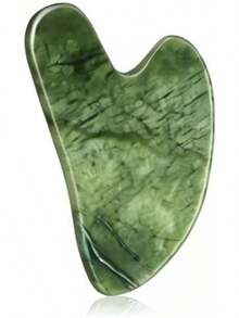 Gua Scraping Massage Natural Jade Guasha Board Therapy Point Treatment Dark Green - Dark Green - View 10