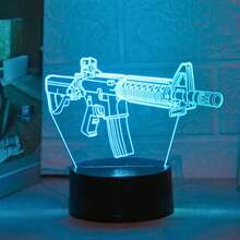 1pc USB 3D 7-Color Gun Series Creative Night Light, Touch Switch Home Decor Desk Lamp For Living Room Bedroom, Christmas Birthday Decorative Lighting, Perfect Gift Night Light - Multicolor - View 4