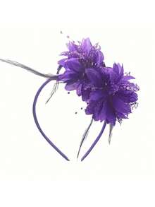 1件优雅女士肯塔基德比帽、茶会帽、婚礼头纱发夹 - 彩色 - 查看 9