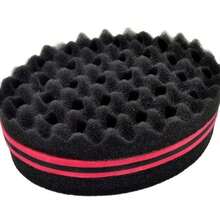 2 Oval Shaped Small Hole Hair Brush Sponge Brush Locking Twist African Curly Hair Care Tool, Black Metal African Style Hair Comb - Unisex Fist Style Pick Dye Comb - Oval-shaped Sponge Curling Iron - View 10