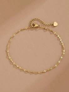 Heart Decor Anklet Valentines - 黃金 - 查看 2