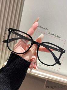 1 Pair Fashionable Non-Prescription Square Frame Glasses, Suitable For Daily Wear, Parties And Street Style - Multicolor - View 2