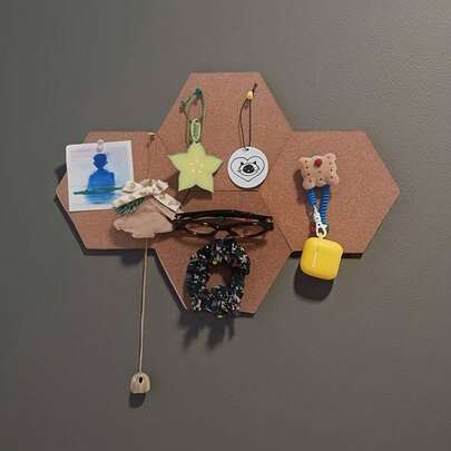 Bộ 1/2/4/6 tấm bảng ghim hình lục giác, tự dính, không cần ốc vít, phù hợp trang trí tường hiện đại, trưng bày ảnh và ghi chú, dùng trong nhà và văn phòng.