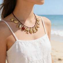 Bộ 10 mặt dây chuyền hình động vật và đại dương bằng thép không gỉ 304 mạ vàng 18K, gồm sao biển/vỏ sò/rùa/voi/cú, dùng để tự làm vòng cổ, vòng tay và trang sức. Không gây dị ứng và chống gỉ. - mặt dây chuyền - Xem 2