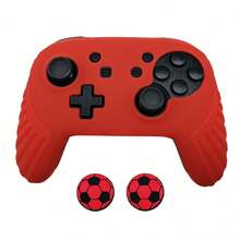 1 set husă de protecție pentru controler Switch Pro + 2 capace pentru joystick cu model de fotbal, rezistente la praf, antiderapante, rezistente la zgârieturi, experiență de joc îmbunătățită - Vizualizare 8