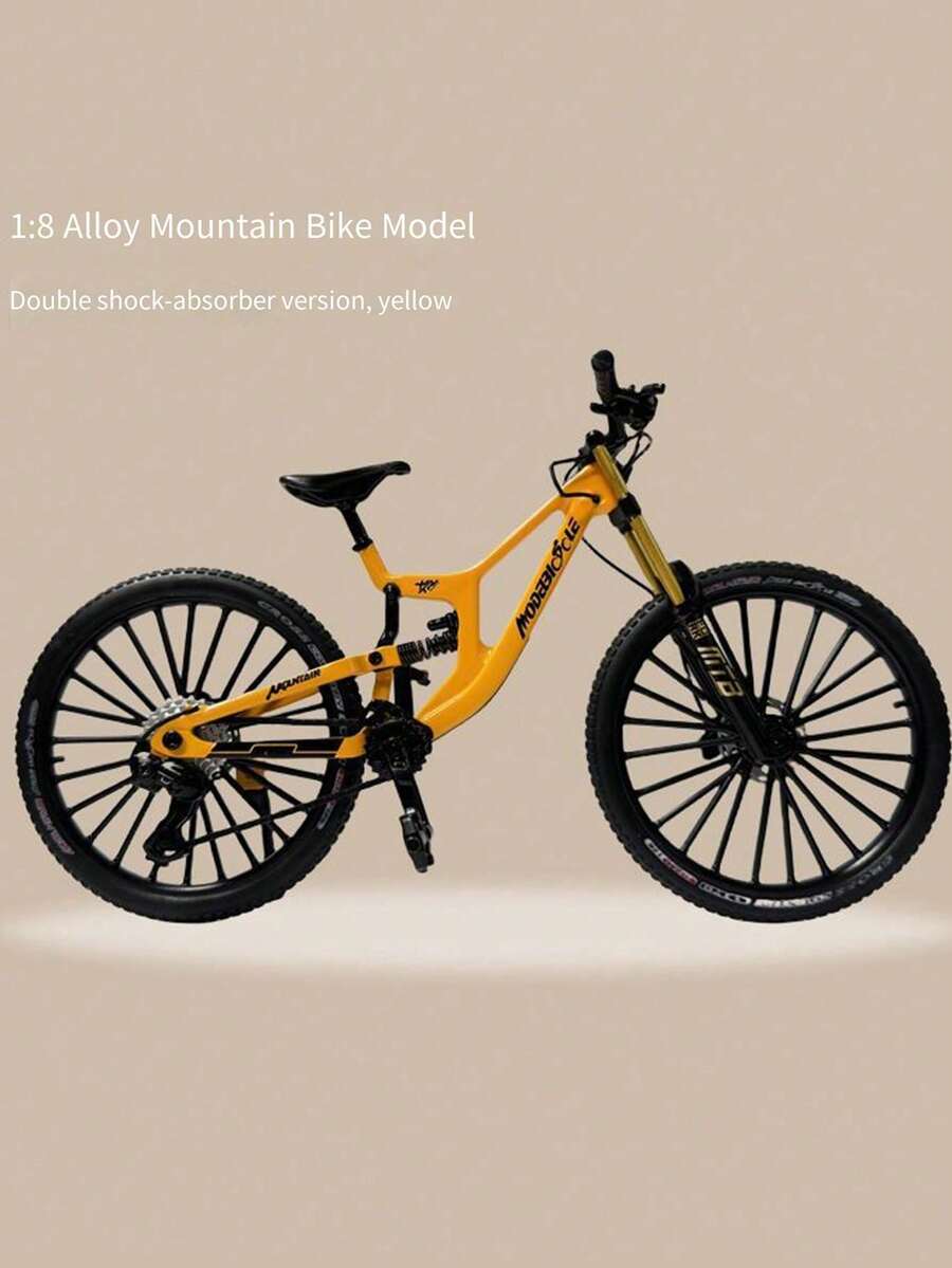Upgraded Dual Shock Absorber Alloy Downhill Soft Tail Mountain Bike, Unisex Mountain Bike Model Ornament - Multicolor - View 1