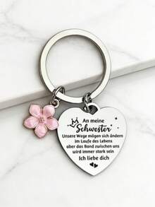 Silver Slogan Keychain, Casual Chic Party Cute Street Elegant Zinc Alloy, Gift For Sister - Silver - View 8