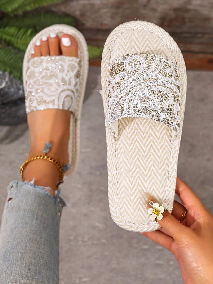 Sandal đế bằng hở mũi tối giản năm 2026, phù hợp cho mọi mùa. - Bạc - Xem 1