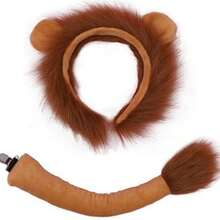 2/4pcs Adult Lion Costume Set - Lion Ear Headband, Furry Tail, And Claw Gloves, Suitable For Festivals And Cosplay - Multicolor - View 9