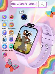 2025款青少年智能手表，300mAh电池，内置18款益智游戏，触摸屏，USB接口，摄像头，计步器，日历和闹钟 - 多色硅胶表带，运动设计，适合6-12岁儿童，万圣节和圣诞节的完美礼物，趣味学习工具，时尚青少年手表，佩戴舒适，互动设备，专为青少年设计 - 彩色 - 查看 13