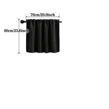 Cortina pequeña opaca, cortina para ventana de caravana/autocaravana, cortina parasol, diseño minimalista de unicolor, instalación práctica con bolsillo para barra, adecuada para caravana, autocaravana, dormitorio, sala de estar, cocina - Negro 1 pieza - Ver 8