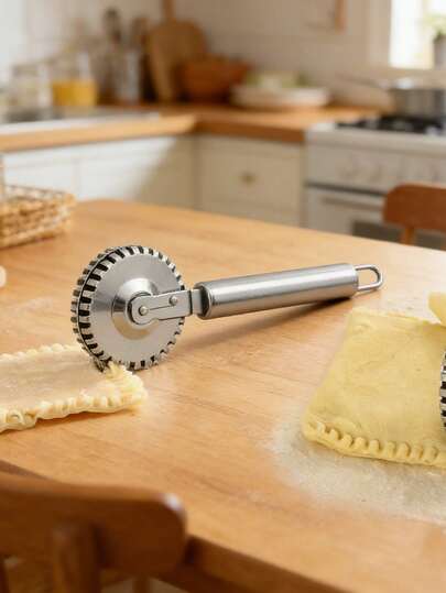 1pc Stainless Steel Floral Embossing Rolling Pin | Lace Embossing Tool, Multifunctional Baking Kitchen Supplies, Stainless Steel Cookie Embossing Rolling Pin, Pie Filling