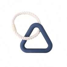 Rubber Ring & Cotton Rope Braided Chew Toy, Tug Of War Interactive Pet Toy, Suitable For Border Collie - Multicolor - View 5