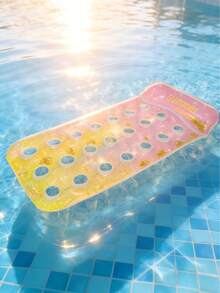 1pc Inflatable Hollow Gradient Sequin Floating Bed, Made Of PVC Material, Summer Beach Inflatable Floating Device, Water Relaxing Lounger, Swimming Pool Float, Beach Essential, Beach Accessory - Water Rest Area - View 14