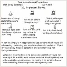 1 Đôi bông tai họa tiết hoa lá hình học bất đối xứng cổ điển, món quà độc đáo dành cho phụ nữ, thích hợp cho các câu lạc bộ đêm. - Màu Đỏ Sâu - Xem 6