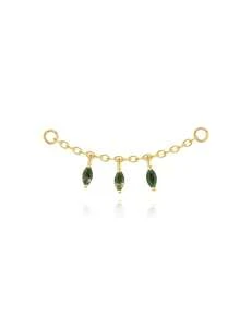 1pc 925 Sterling Silver Agate/Colorful CZ/Opal Earring Chain Accessory, 18K Gold Plated Earring Connector Chain, Convertible Dangle Earrings For Women With Double Pierced Ears - Gold - View 22
